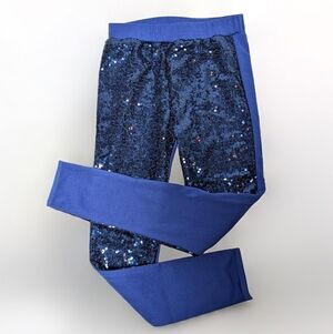 Girls Blue Sequin Leggings | Size 7